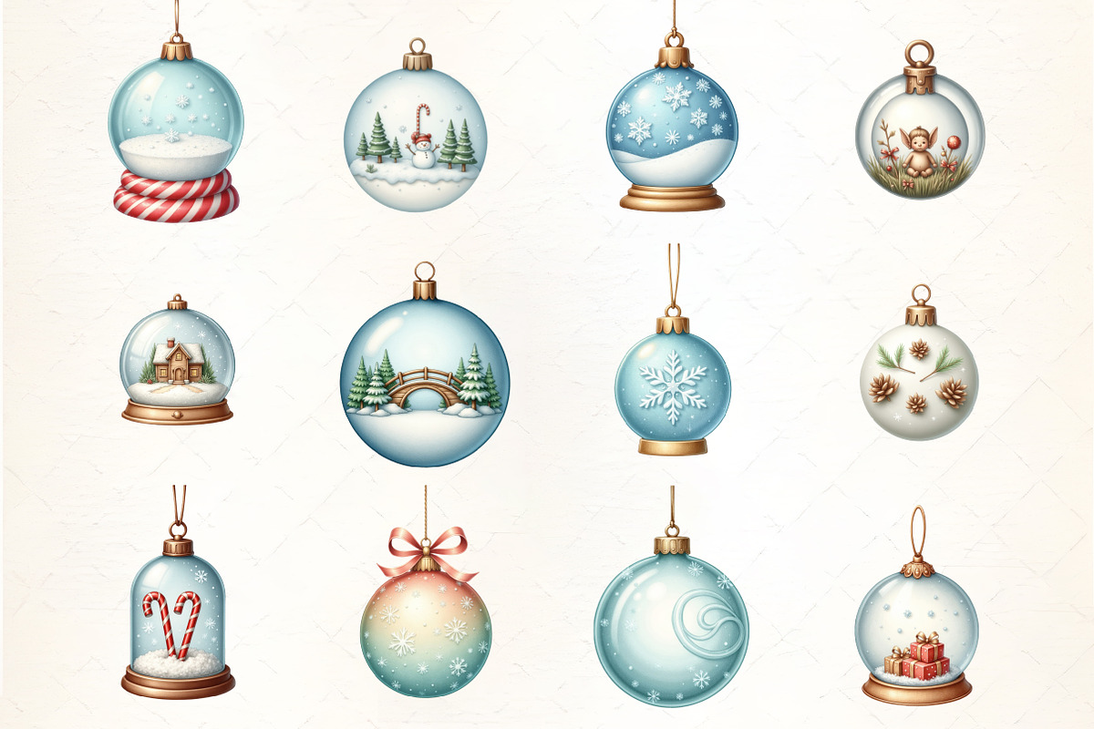 Snowflake Globe Ornament Clipart, an Illustration by CrexoraLab (Photo 2 of 5)