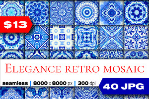 40 Seamless Blue Tile Patterns