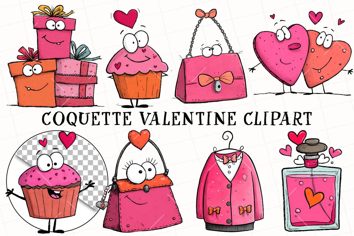 Coquette Valentine Clipart, an Illustration by OK Design (Photo 2 of 6)