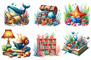 Undersea Reading Clipart, an Illustration by Dream Creation (Thumbnail 6 of 6)