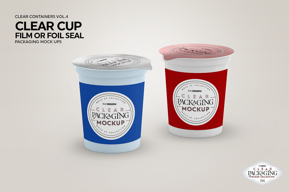 Clear Film Seal Cups PackagingMockup, a Cups & Container Mockup by INCDesign (Photo 4 of 7)
