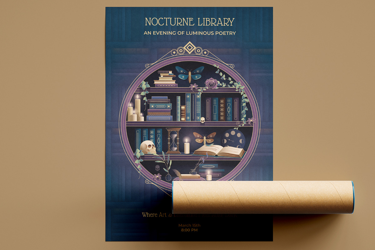 Nocturne Nouveau Branding Kit, a Decorative Illustration by Polar Vectors (Photo 14 of 20)