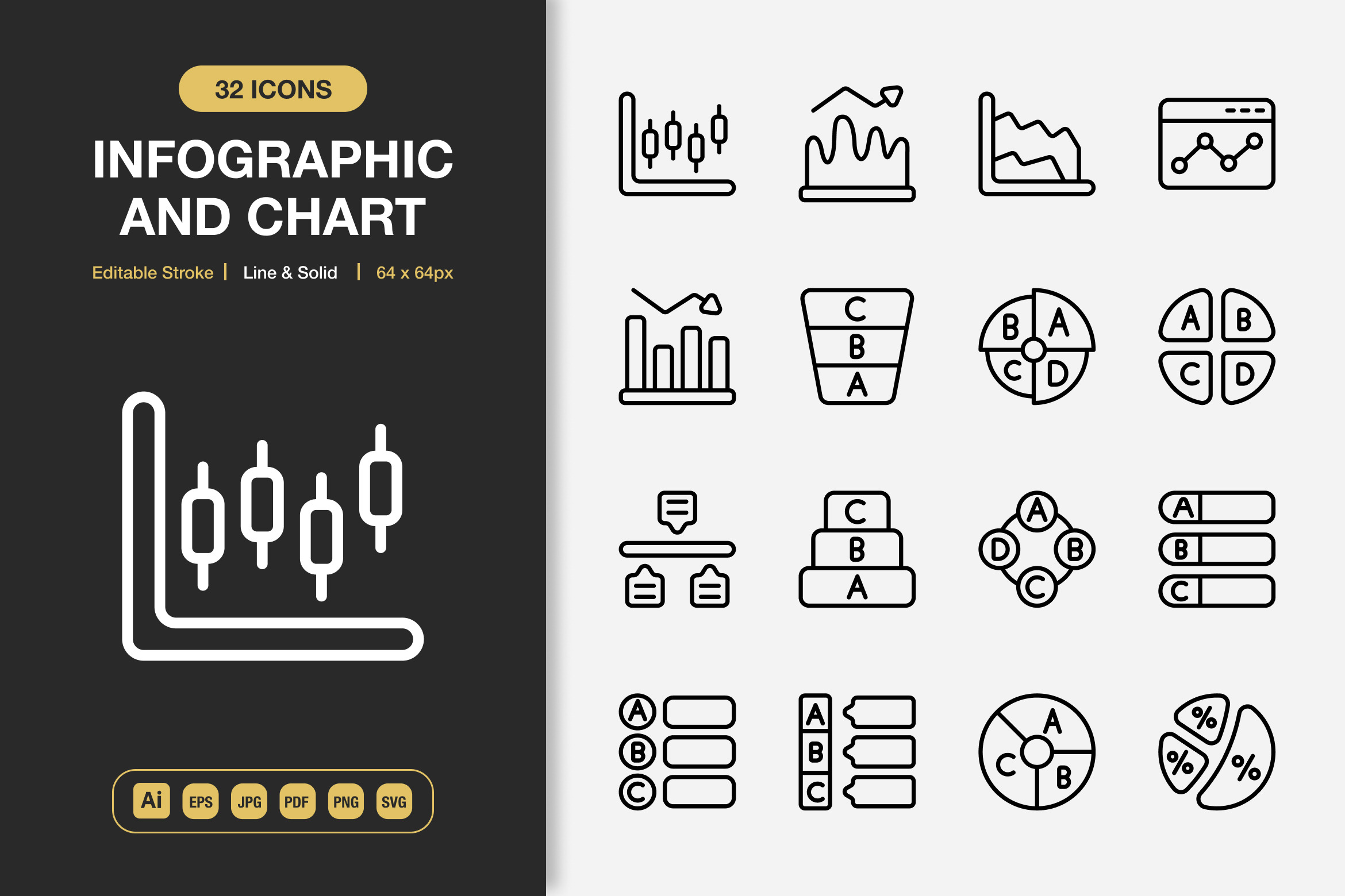 Infographic And Chart Icons, an Icon by Spacepixel Creative