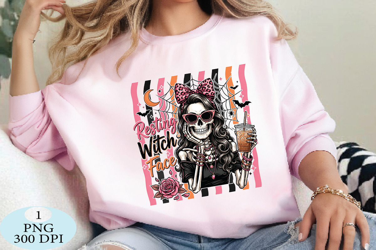 Resting Witch Face Skeleton PNG, a Seasonal Illustration by Daily.Designs (Photo 3 of 5)