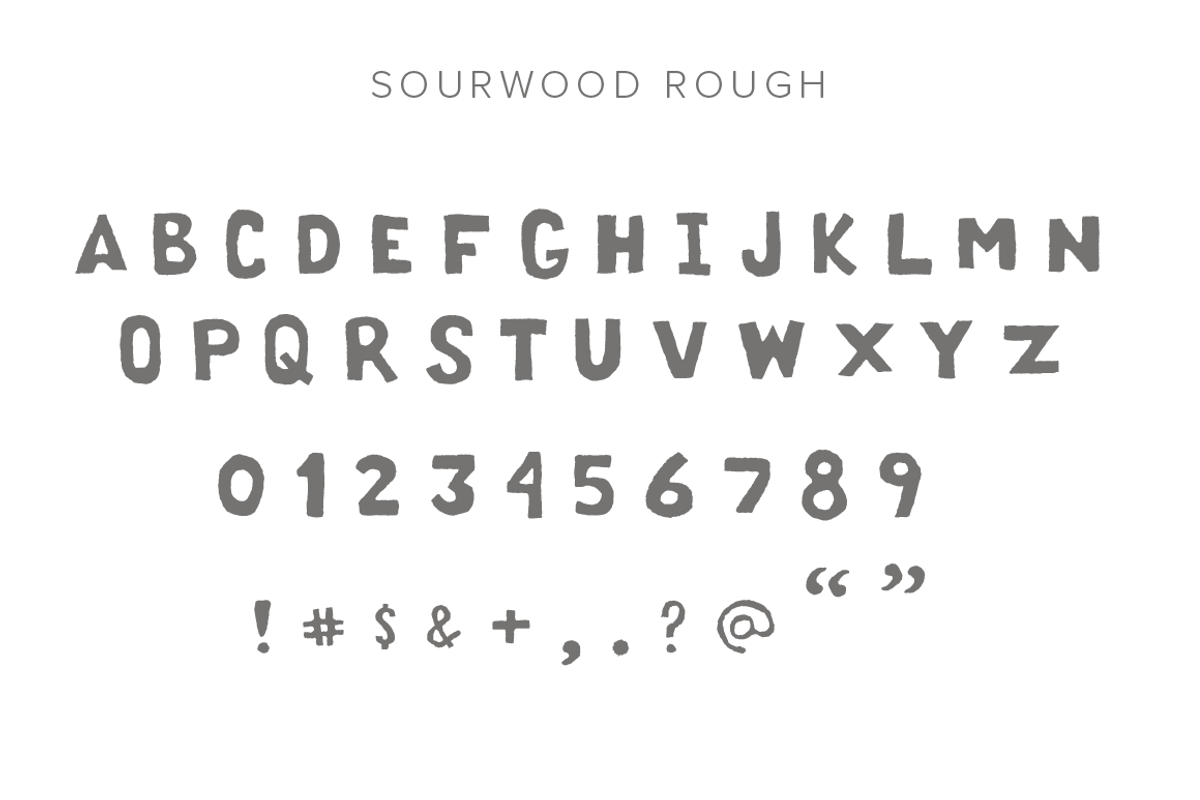 Sourwood: woodcut font family preview 7