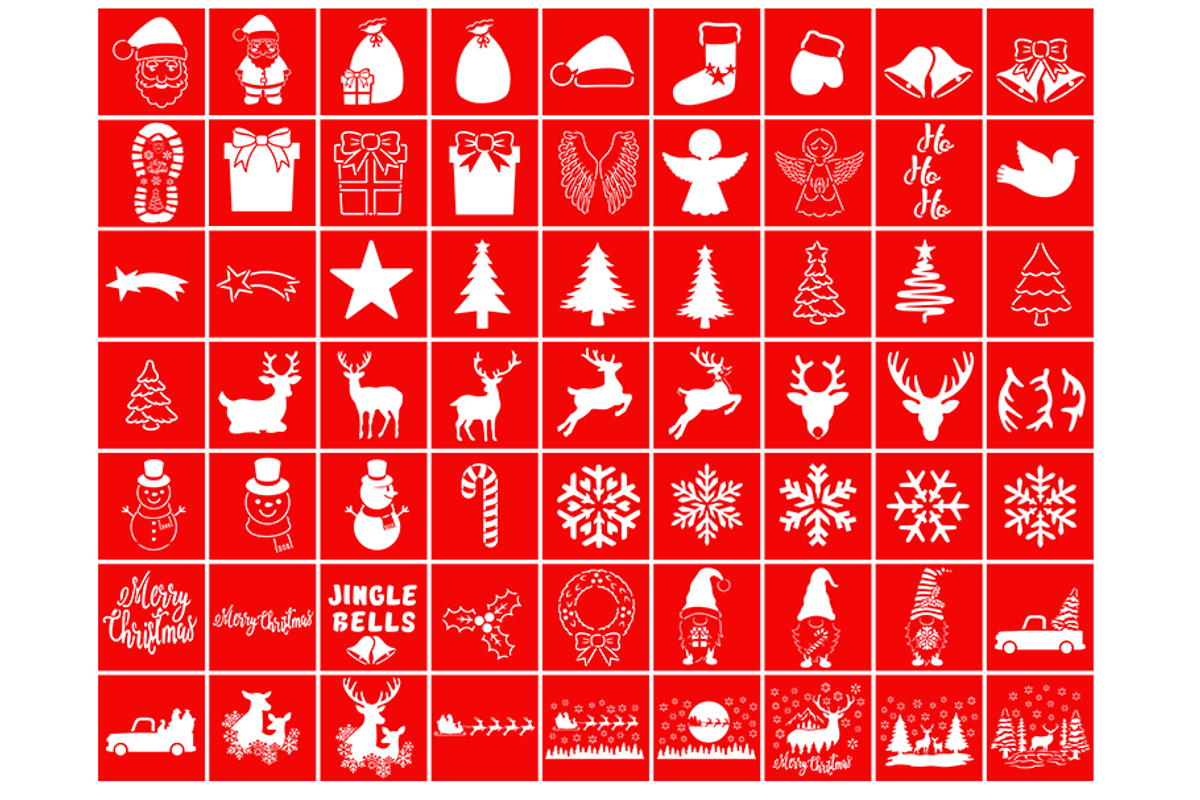 65 Christmas Stencil SVG, Bundle., an Object Graphic by Doodle Cloud Studio (Photo 2 of 2)