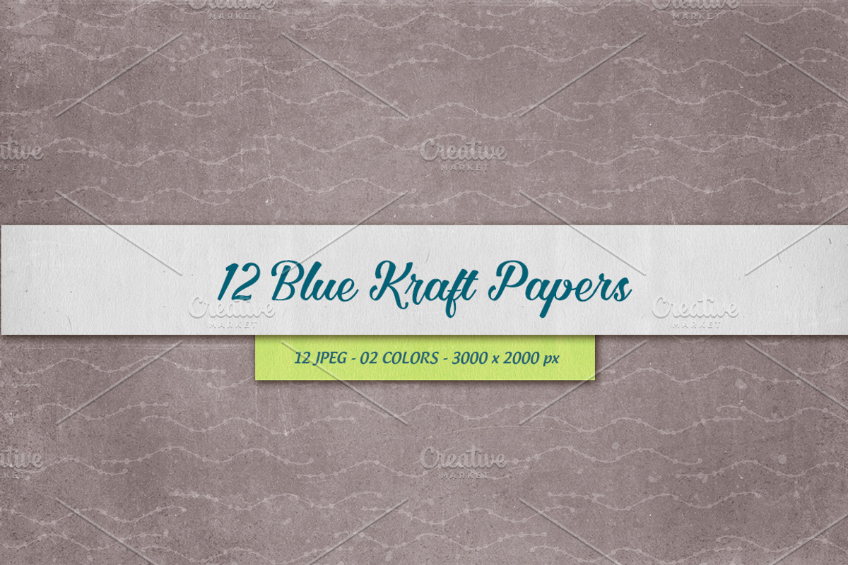 12 Blue Kraft Papers, a Texture Graphic by Orange Fox (Photo 4 of 5)