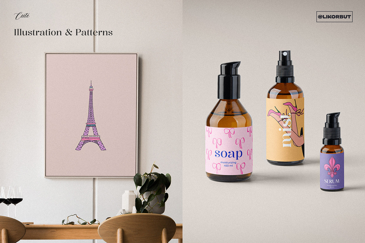 France Cute and Sweet Illustrations, a Decorative Illustration by likorbut (Photo 4 of 10)