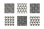 Linocut Seamless Patterns Set, a Pattern Graphic by Curly_Pat (Thumbnail 2 of 6)