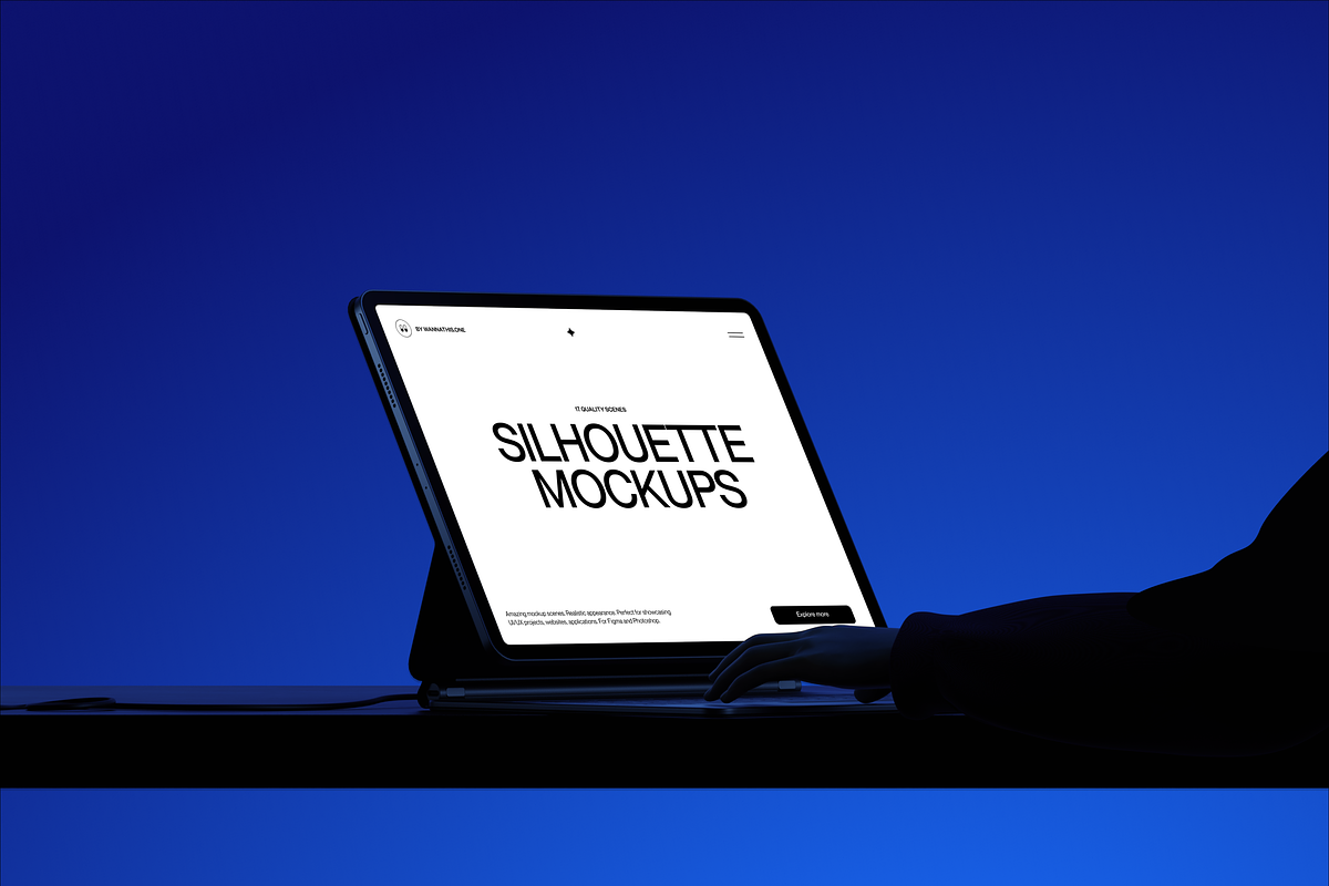 Blackout silhouette device mockups, a Device Mockup by Wannathis.one (Photo 9 of 10)