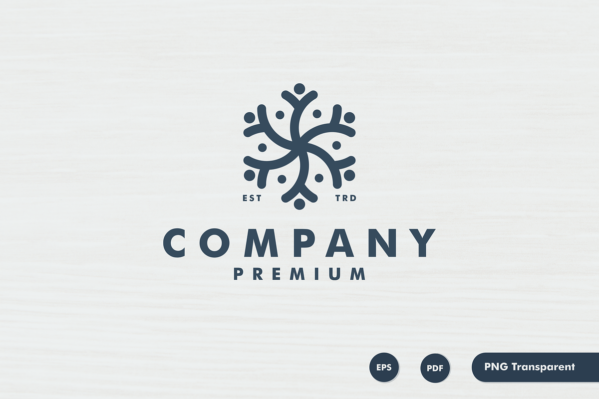 six people modern work team logo, a Branding & Logo Template by mouze_art (Photo 4 of 4)