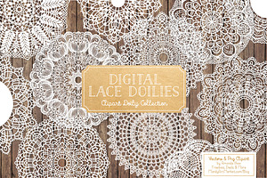 White Lace Doilies - Vectors & PNGS, an Illustration by Amanda Ilkov
