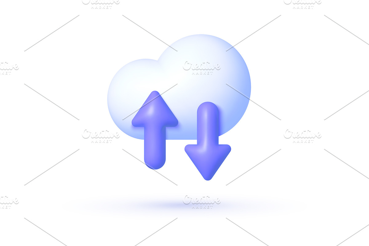 Cloud 3D Vector, a Technology Illustration by Soifer Design