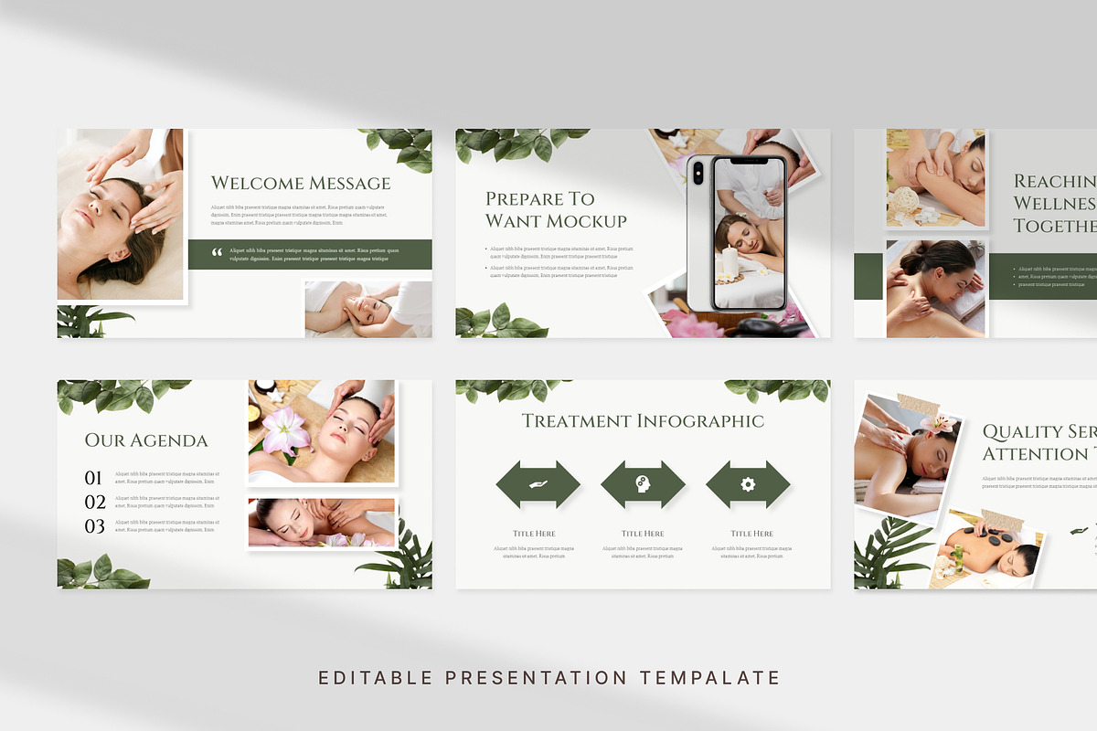 Massages and Spa Center PowerPoint, a Presentation Template by Digitcase x Wealthwells (Photo 2 of 3)