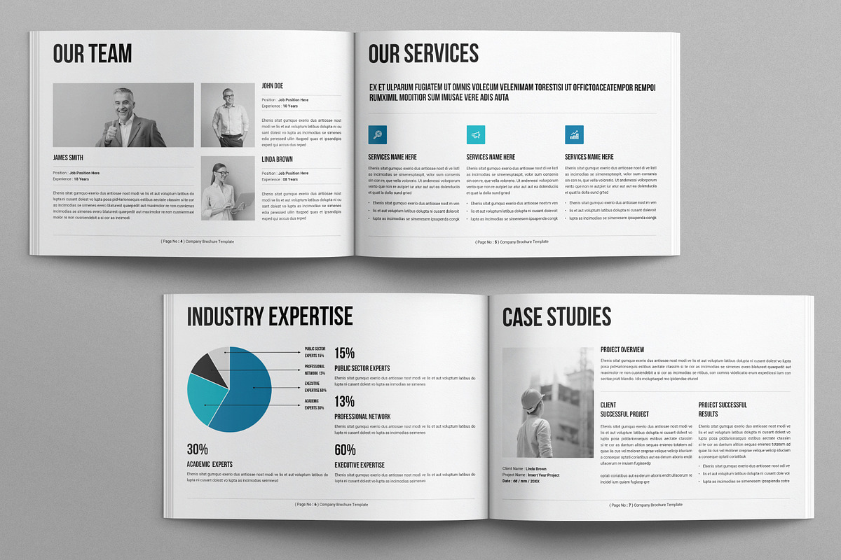 Company Brochure Template Landscape, a Brochure Template by E-Type (Photo 3 of 7)