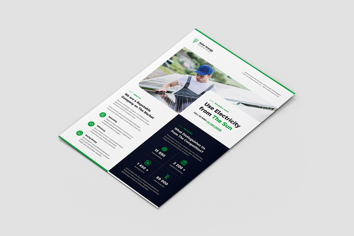 Solar Energy Renewable Flyer Canva, a Flyer Template by artbart (Photo 5 of 9)