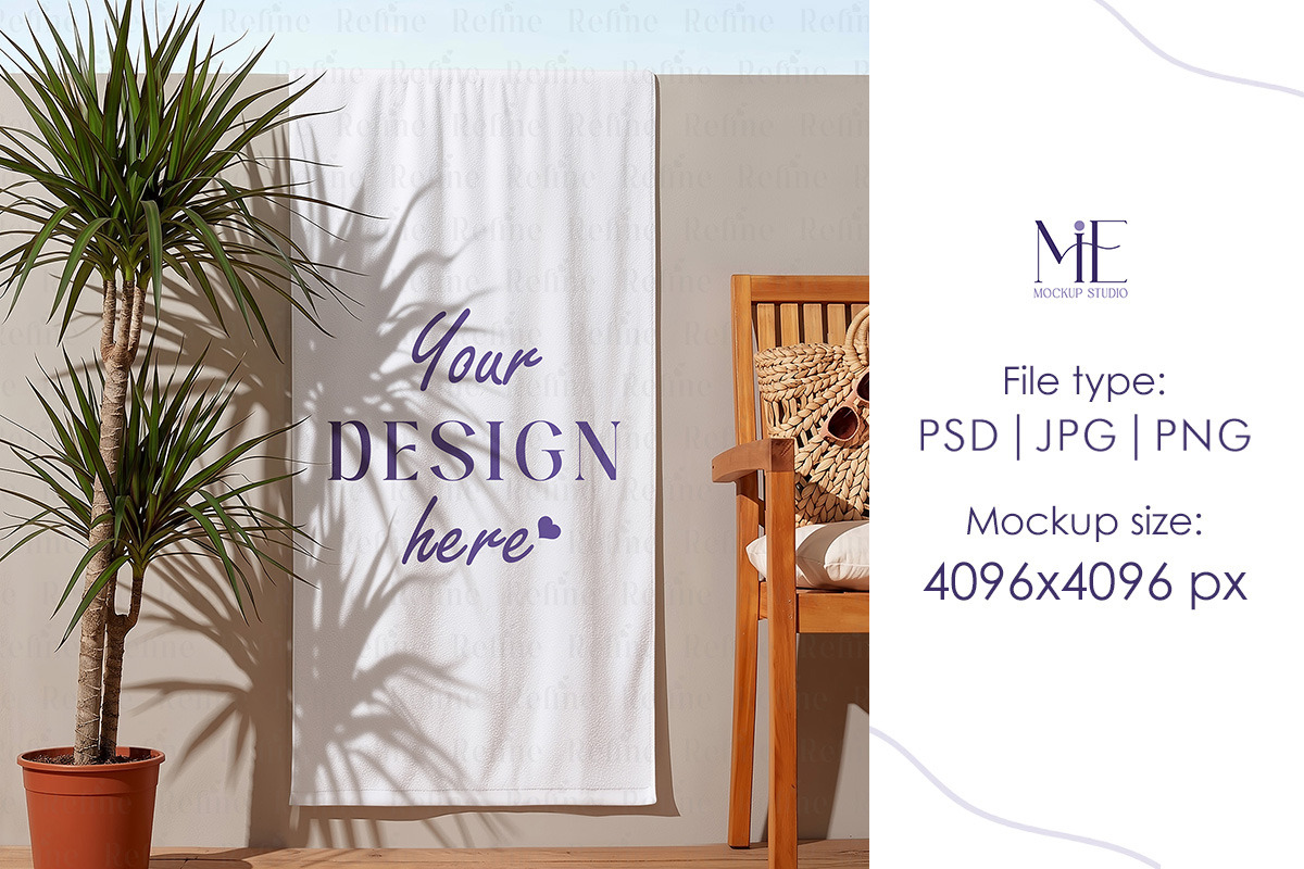 Beach Towel Mockup, a Household Mockup by Mie Mockup Studio (Photo 3 of 5)