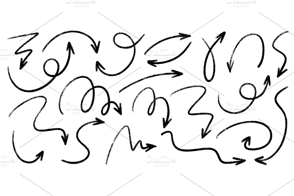 Pencil chalk arrow scribbles, an Object Illustration by YuliiaOsadcha