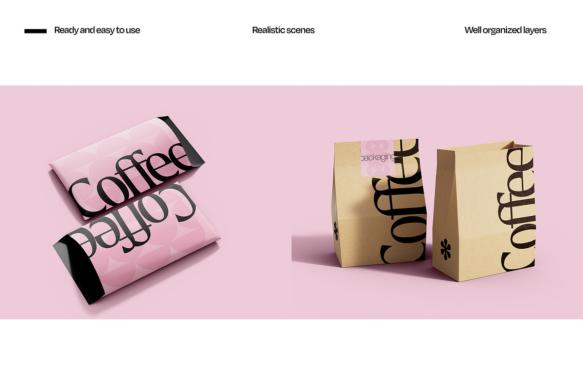 Coffee Bag Packaging Mockup Set, a Cups & Container Mockup by Mego-studio (Photo 6 of 8)