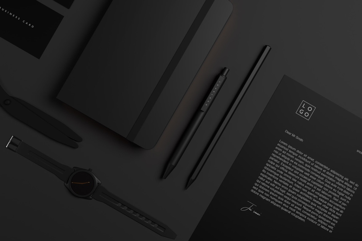 10 Minimal Black Stationary Mockups, a Print Template by S48 Mockups (Photo 9 of 10)