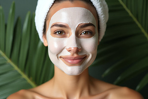 Smiling Young Woman with Facial Mask, a Beauty & Fashion Photo by Stock Shape