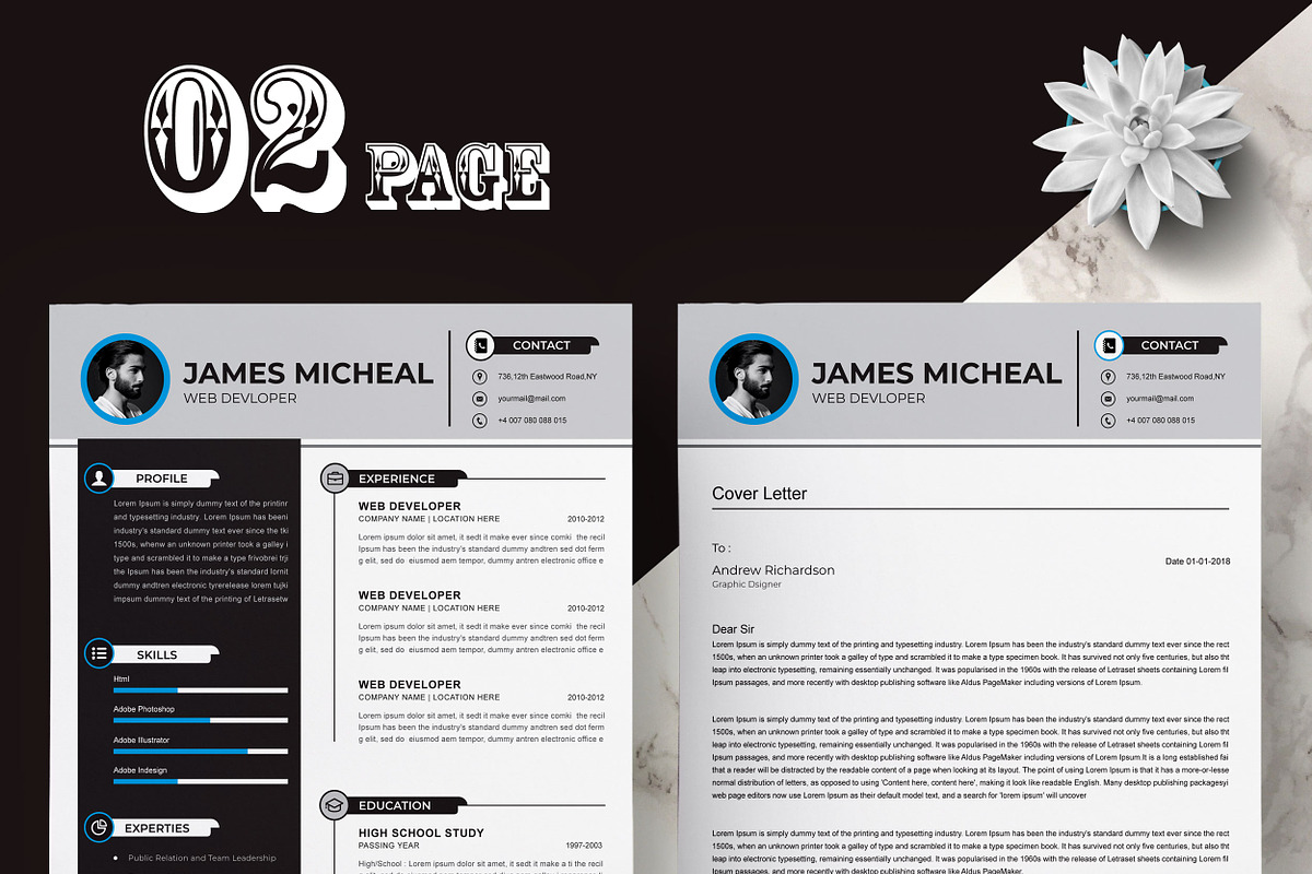 CV Template, a Resume Template by X-Type