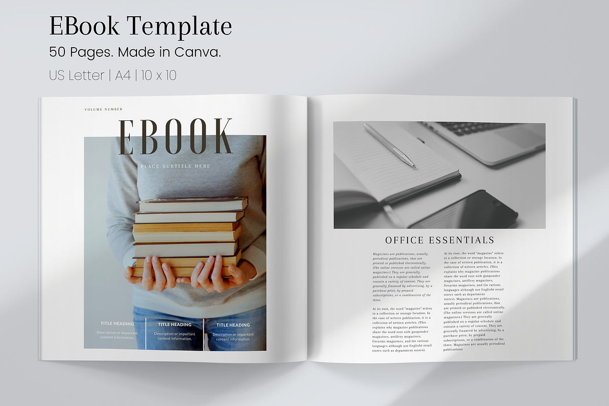 50 Page Canva eBook & Template, a Magazine Template by Templits (Photo 1 of 10)