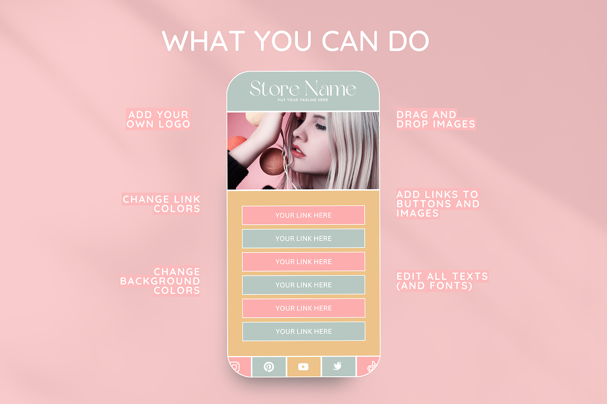 Pastel Link in Bio Template, a Landing Page Template by SunshineStudioBoutique (Photo 4 of 9)