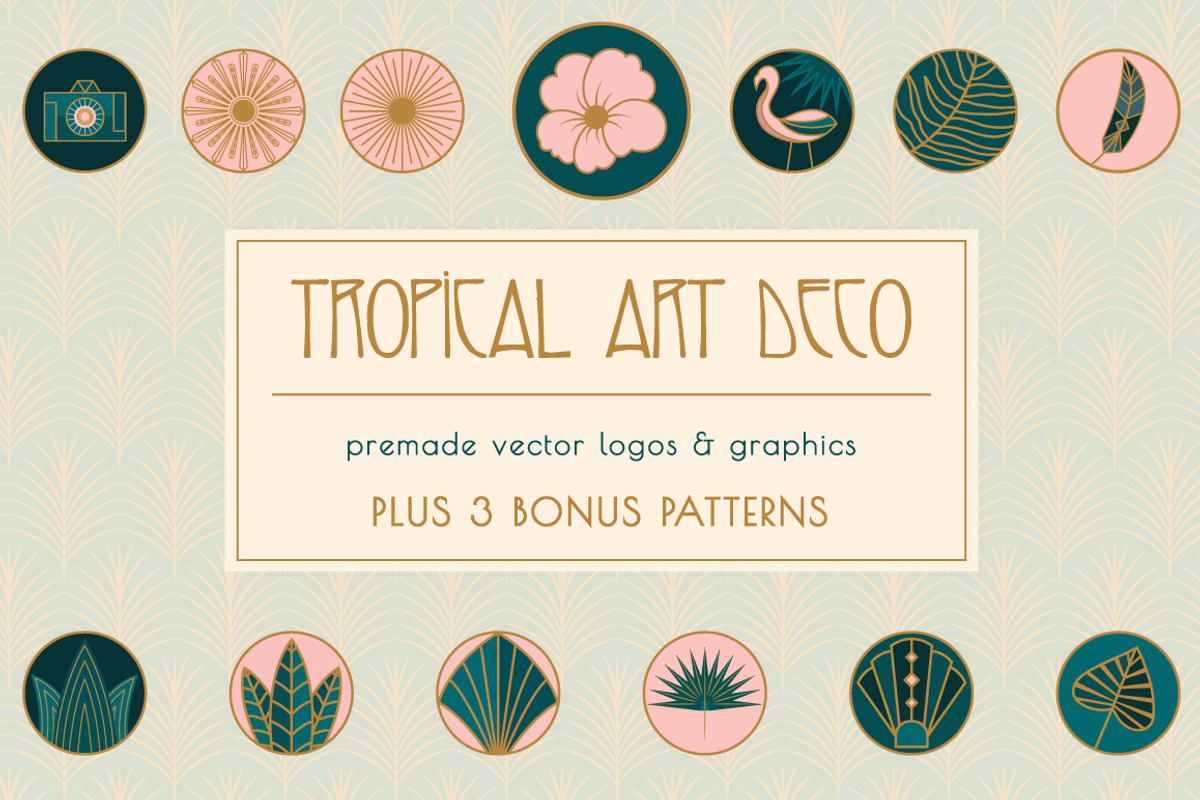 Logos & Graphics: Tropical Art Deco, an Icon by Liseno Designs (Photo 1 of 9)
