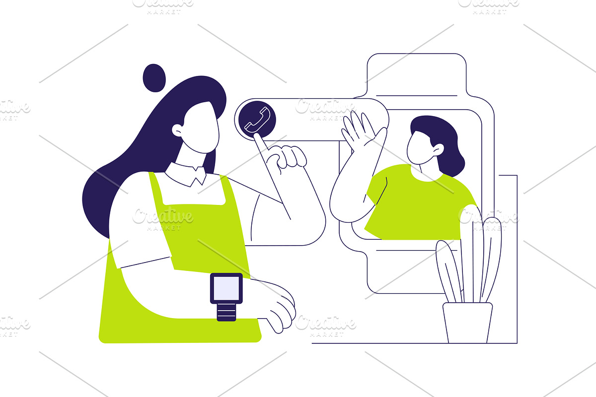 Receive calls with smartwatch, a Technology Illustration by Visual Generation