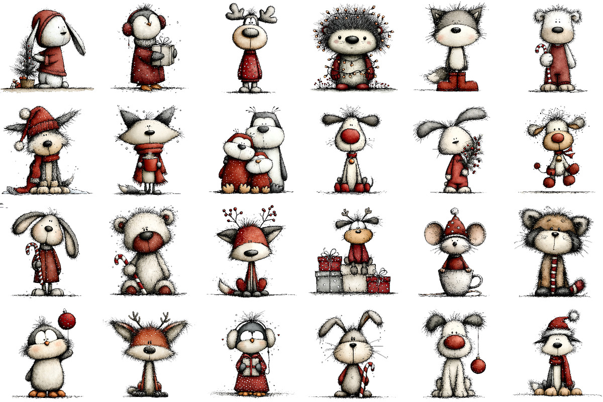 Christmas Winter Animals Clipart, an Illustration by Sublimation Artist (Photo 2 of 6)