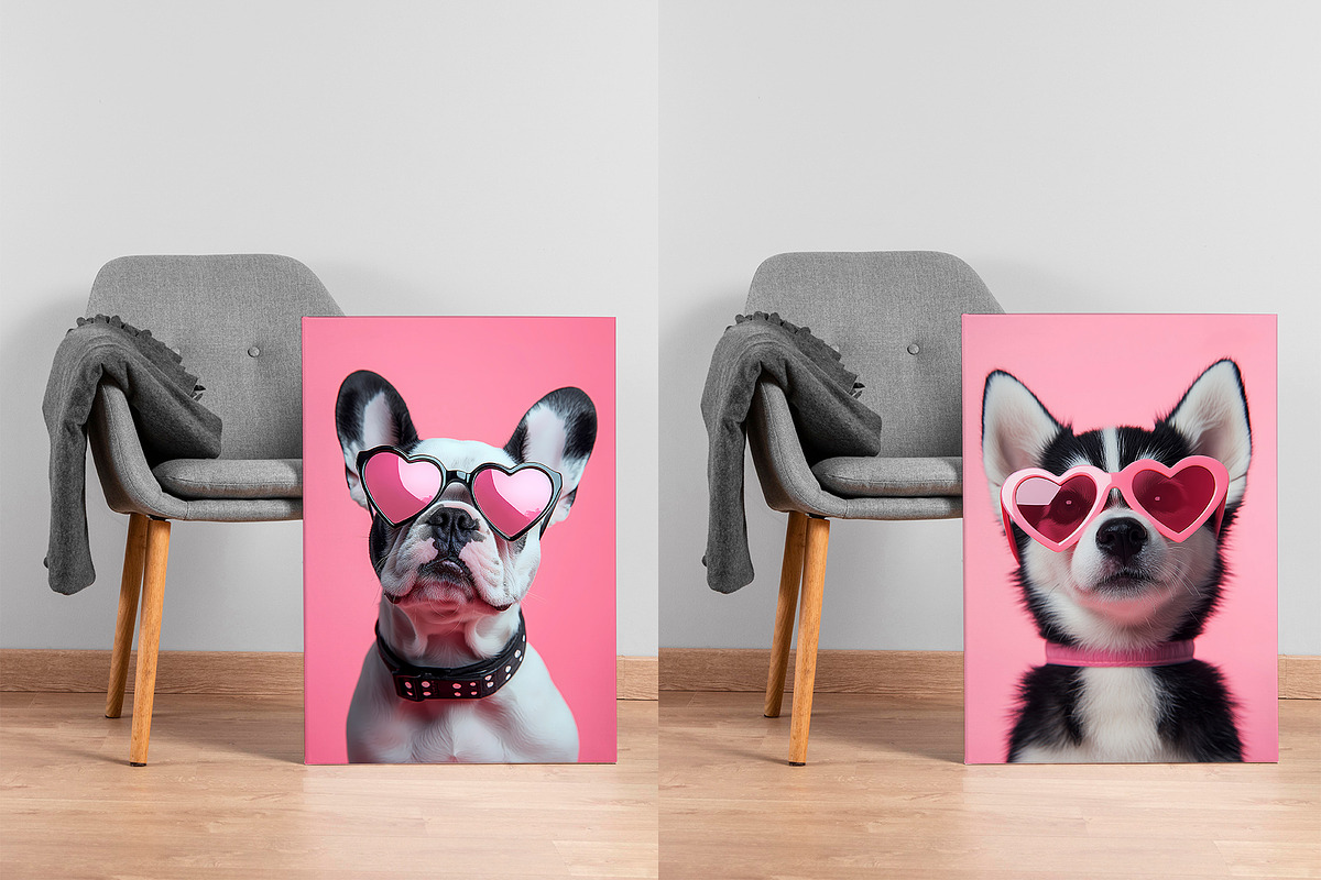 Funky Dogs in Sunglasses Poster Pack, an Illustration by HabitusDesigns (Photo 7 of 9)
