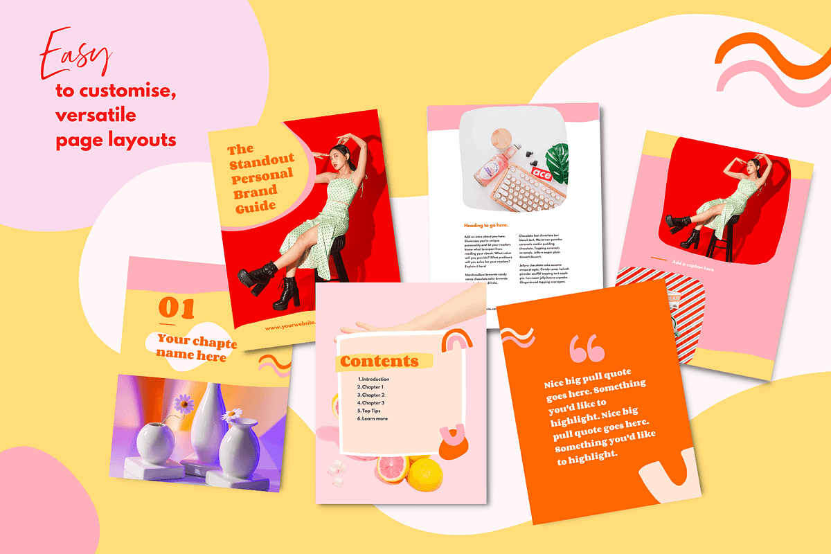 Bold & badass | Colorful Canva Ebook, a Magazine Template by Kurly Creative (Photo 4 of 12)