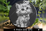 Cute Cat Fluffy Kitten Ribbon Bow, a Background Graphic by LaseredNinja (Thumbnail 4 of 7)