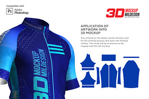 3d Mens Cycling Jersey Kit Fullzip