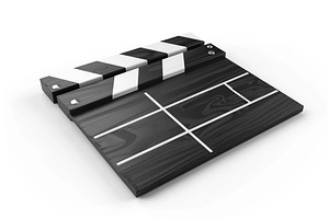 Clapper board on white background, an Industrial Photo by AlyaAnd