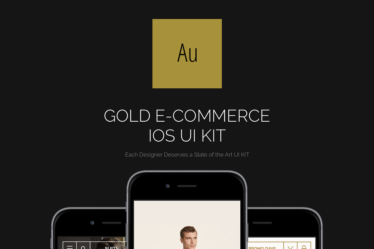 Goldify e-Commerce iOS UI Kit, an UI Kit Template by Designerbundle (Photo 2 of 5)