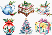 Watercolor Grandmillennial Christmas, an Illustration by Canvas Craft (Thumbnail 4 of 8)