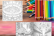 80 Alien Ruins Coloring Pages Bundle, a Brochure Template by LA Design (Thumbnail 9 of 10)