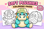 Soft Plushies Coloring Pages Vol. 2, an Object Illustration by Inkivelle Studio (Thumbnail 1 of 3)