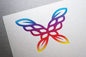 Leaf Butterfly Logo Template