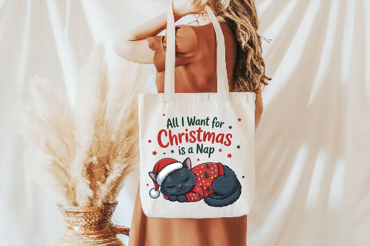 Sarcastic Funny Christmas Lazy Cat P, an Illustration by Daily.Designs (Photo 4 of 5)