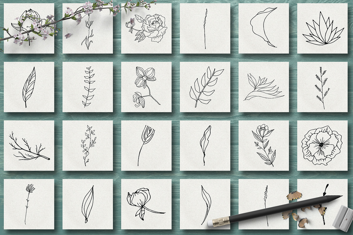 HAND DRAWN FLORAL COLLECTION Vol.3, an Illustration by CARROTDESIGN (Photo 3 of 4)