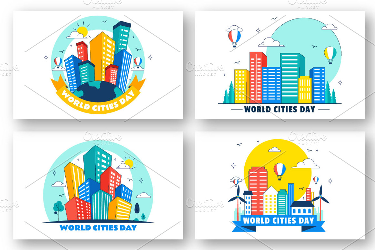 10 World Cities Day Illustration, an Object Illustration by denayunebgt (Photo 3 of 4)