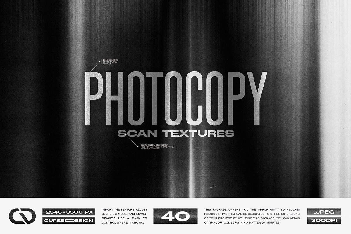 Photocopy Textures Pack, a Texture Graphic by Cursedesign (Photo 1 of 5)