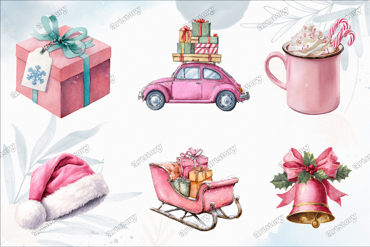 Pink Christmas Sublimation Clipart, a Graphic by designcity5 (Photo 3 of 5)