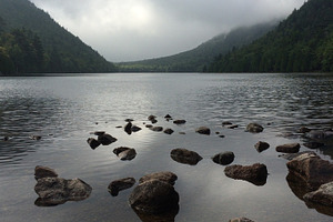 Rocks Lake and Mountains