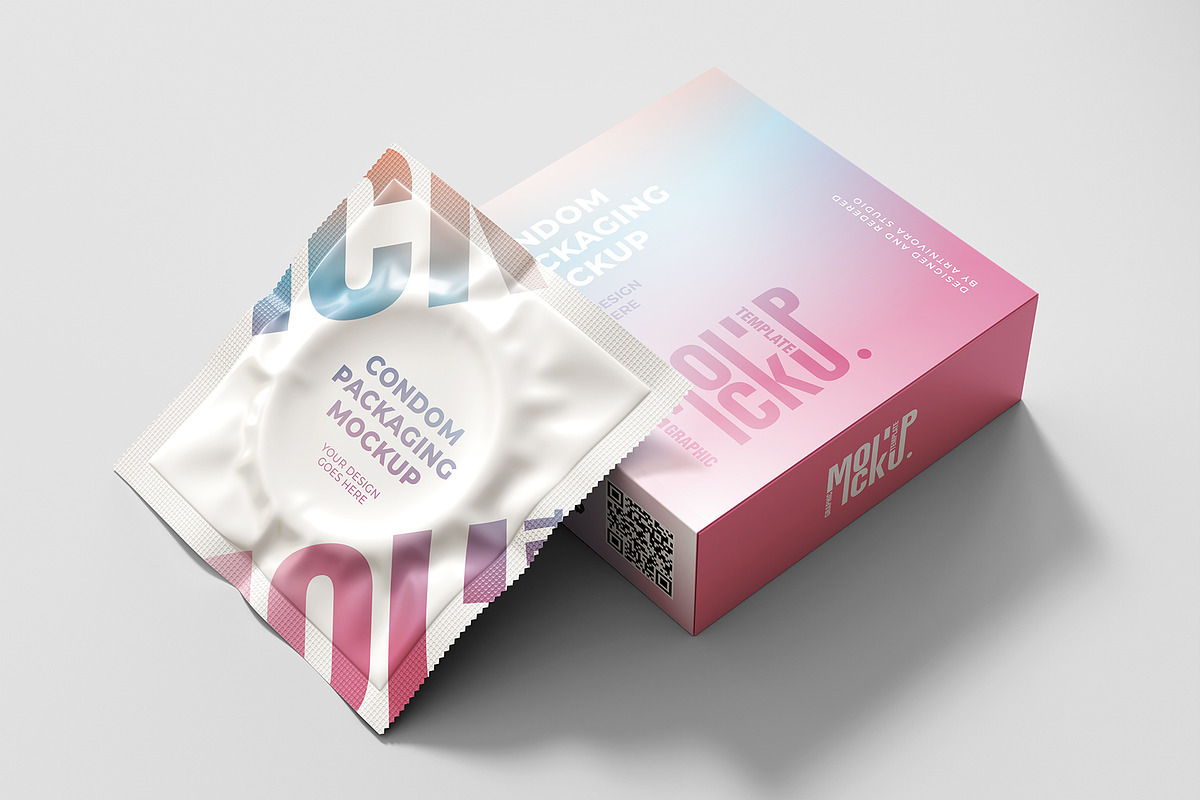 Condom Packaging Mockup, a Packaging Mockup by Artnivora.Std (Photo 4 of 4)