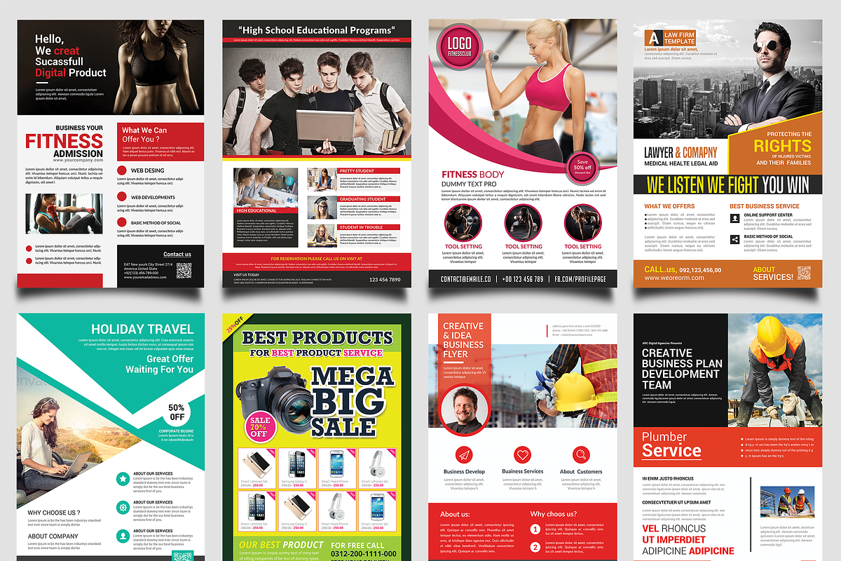 New-150 Multipurpose Flyers Bundle, a Flyer Template by AfzaalGraphics (Photo 24 of 35)