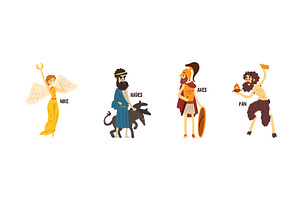 Greek God as Ancient Mythology and, a Person Illustration by TopVectors